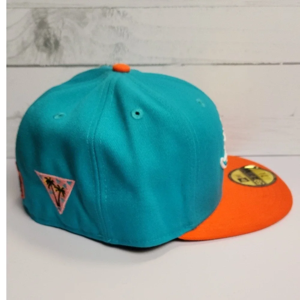 New‎ Era 59FIFTY Miami Dolphins Fitted Hat 7 3/8 Teal Orange NFL Cap